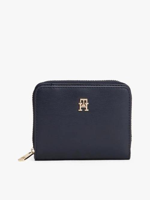 TH Icon Orta Boy Fermuarlı Kapaklı Kadın Mavi Cüzdan AW0AW17742DW6
