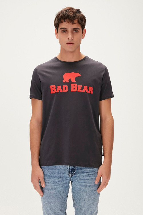 Bear Tee T-Shirt Antrasit Logo Baskılı Erkek Tişört