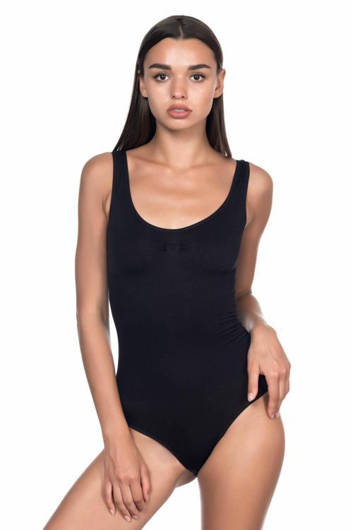 SİYAH 1924 Soft Kalın Askıllı Çıtçıtlı Body