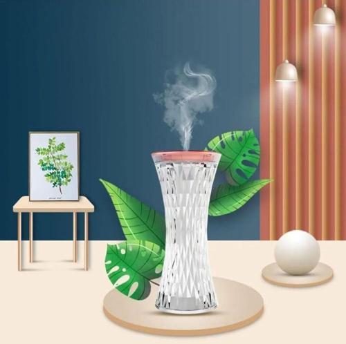 Masaüstü Lamba ve Nemlendirici Şarjlı Işık Kristal Elmas Desen 7 Farklı Renk Lamba Kitap Okuma D13