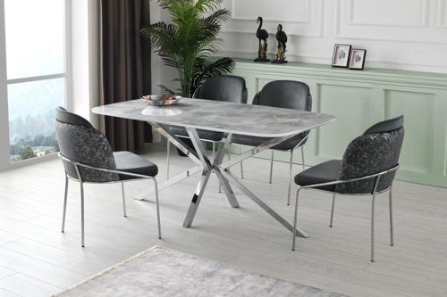 Çapraz High Gloss Yemek Masası 90*160 cm
