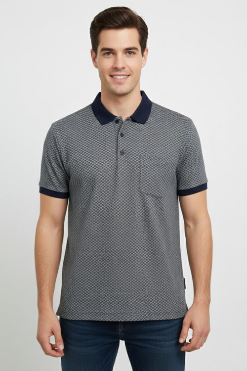 Erkek Polo Yaka Jakarlı Tişört BGL-ST00535