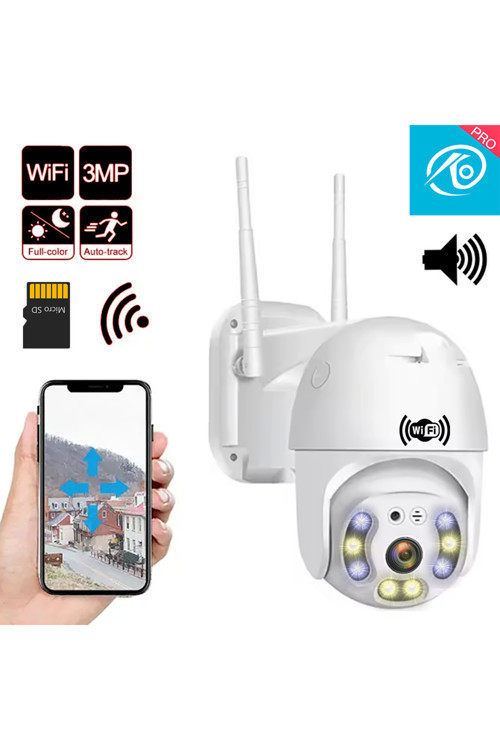 3MP Full HD Safir mercek Kablosuz veya Kablolu iç ve dış mekan Güvenlik Kamerası