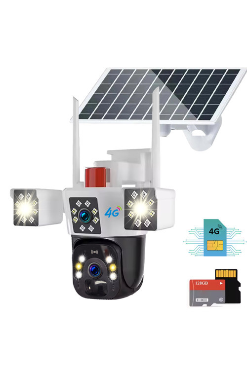 Çift kameralı 4G Sim kart ile çalışan Ve Solar Güneş Panelli 10.000 Mah Bataryalı Güvenlik kamerası