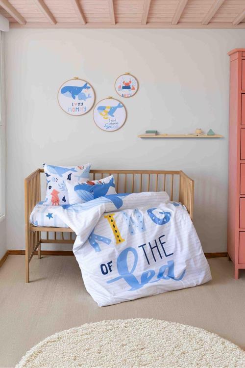 Sea Anventure %100 Pamuk Bebek Odası Seti: Nevresim Takımı, Kırlent, 3'Lü Tablo