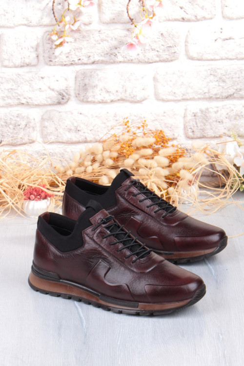 5333 Rahat Lastikli Kauçuk Taban Hakiki Deri Erkek Ayakkabı