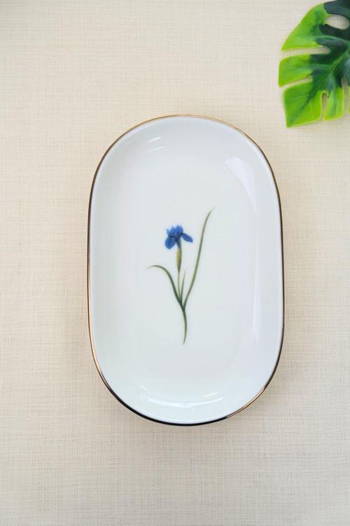Porselen Natura İris Altın Yaldızlı Oval Kayık Tabak 27,50x17,50x3cm Tekli