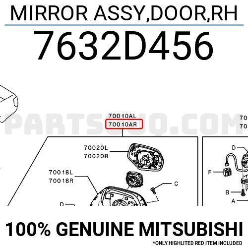 Ayna Dış Dikiz L200 2019-2023 Elektrikli Sinyalli 5 Fişli Krom Sağ (Oem No:7632D456)