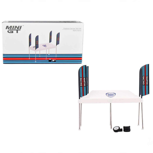 Mini GT 1:64 Martini Racing Paddock Servis Çadırı Seti Kız Erkek Çocuk Oyuncak Eğitici Oyuncaklar