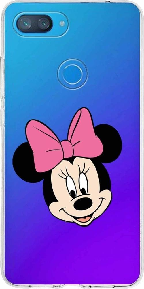 Xiaomi Mi 8 Lite Uyumlu Kapak Minnie Mouse Tasarımlı Şeffaf Silikon Kılıf
