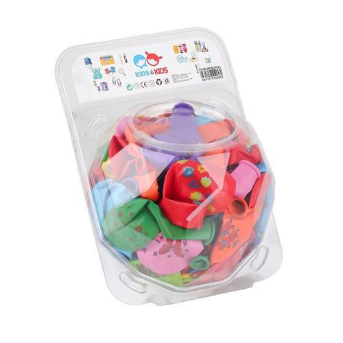 STR-133 Renkli Baskılı Balon 100lü Kız Erkek Çocuk Oyuncak Eğitici Oyuncaklar