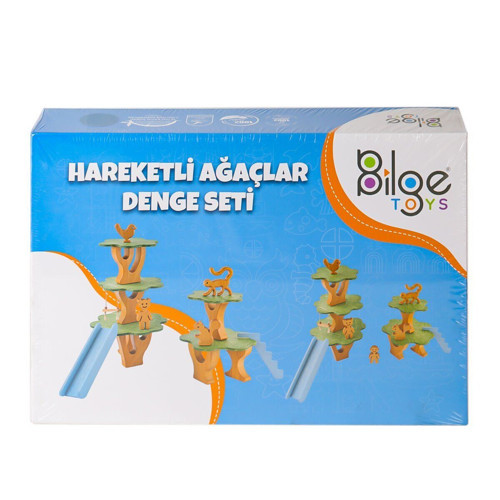 BLG-101 Ahşap Hareketli Ağaçlar Denge Seti Kız Erkek Çocuk Oyuncak Eğitici Oyuncaklar