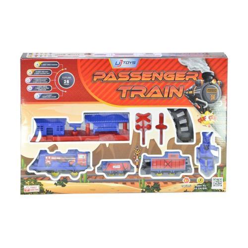 020002 İstasyonlu Tren Kırmızı Kız Erkek Çocuk Oyuncak Eğitici Oyuncaklar