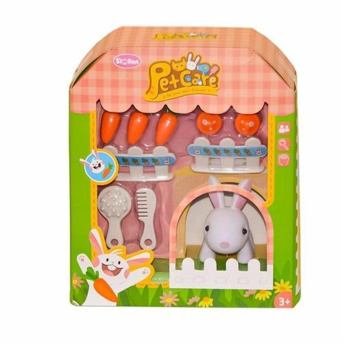 Evcil Hayvan Bakım Seti Tavşanlı Kız Erkek Çocuk Oyuncak Eğitici Oyuncaklar