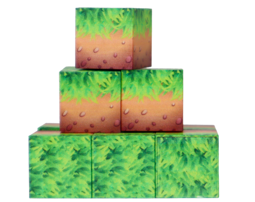 Megacraft 9 Parça Çimenli Toprak Blok Kız Erkek Çocuk Oyuncak Eğitici Oyuncaklar