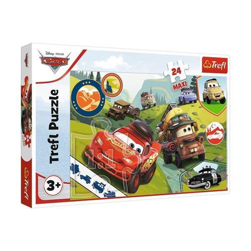 PUZZLE-14352 Maxi Disney Cars 3 24 Parça Çocuk Puzzle Kız Erkek Çocuk Oyuncak Eğitici Oyuncaklar
