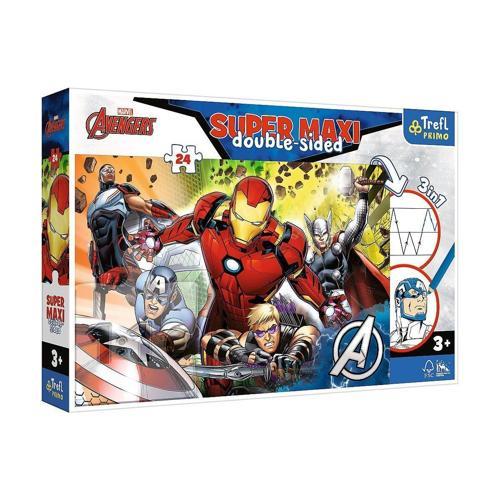 PUZZLE-41007 Süper Maxi Avengers 24 Parça Çocuk Puzzle Kız Erkek Çocuk Oyuncak Eğitici Oyuncaklar