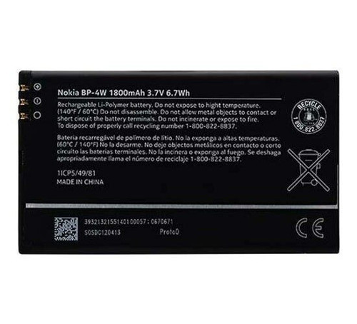 Nokia Lumia 810/822 Pil Batarya Bp-4W 1800 mAh