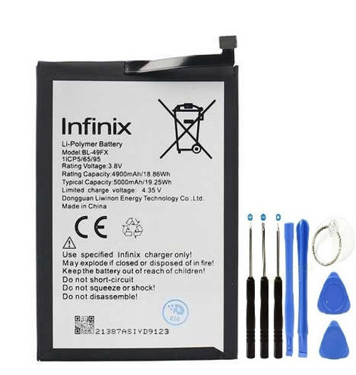 İnifix Hot 10 Lite Pil Batarya BL-49FX+Tamir Set 5000 mAh