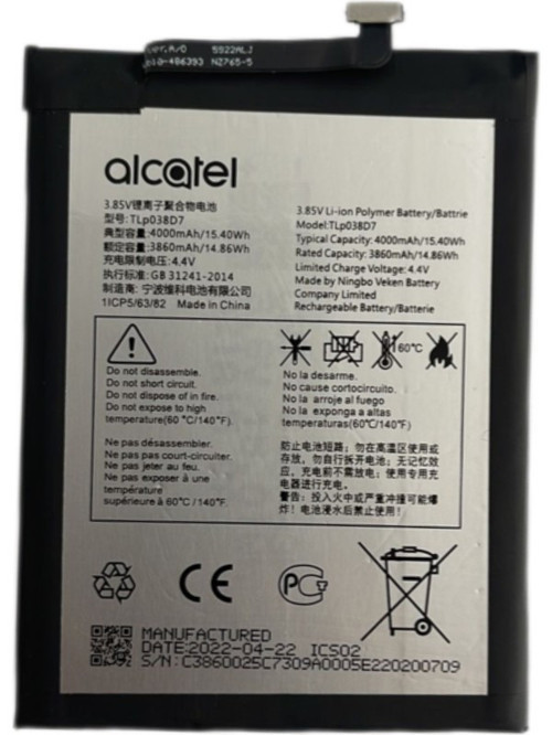 Alcatel 10SE Pil Batarya TLP038D7
