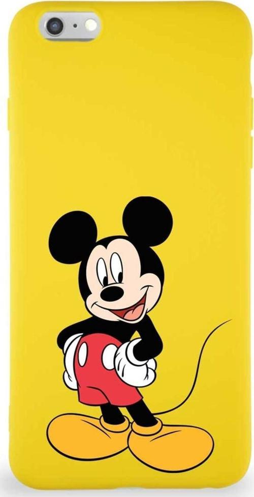 Iphone 6S Plus Uyumlu Soft Premier Kapak Mickey Mouse-E Tasarımlı Silikon Kılıf - Sarı