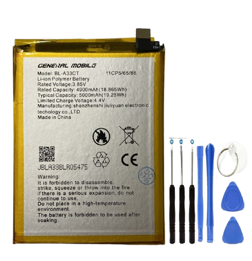General Mobile GM22 Pil Batarya BL-A33CT+Tamir Set 5000 mAh