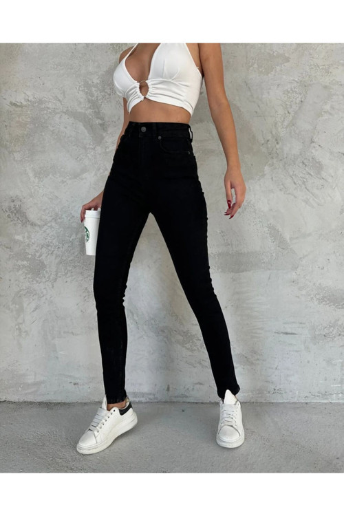 Ganikus BLUE WOOPS SLİM YÜKSEK BEL JEANS A.C.A.İ.P SİYAH JEANS BLACK