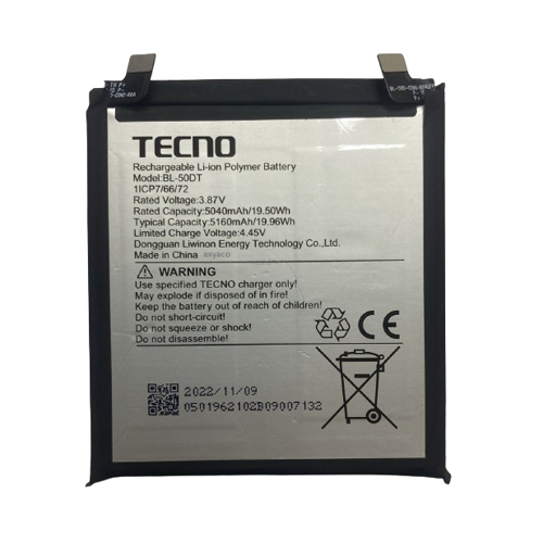 Tecno Phantom X2 Pro Pil Batarya BL-50DT 5160 mAh