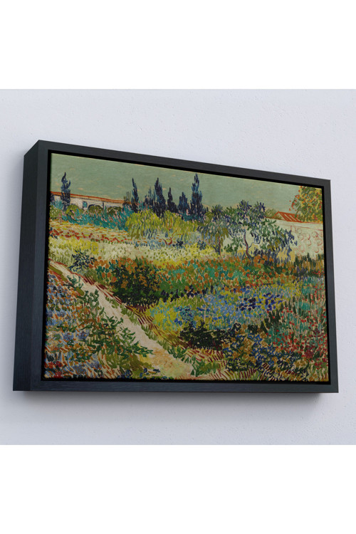 Çerçeveli Vincent Van Gogh - Çiçek Bahçesi Tablo - Flowering Garden With Path-7182