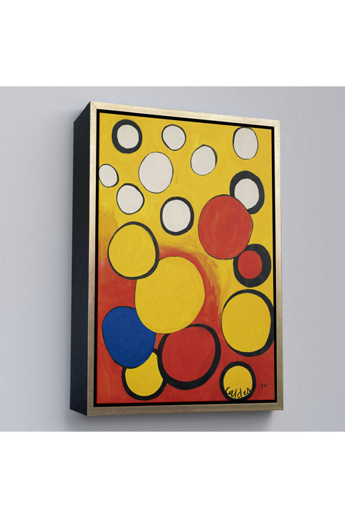 Çerçeveli Alexander Calder - Sarı Ve Kırmızı Küreler Tablosu - Orbs On Yellow And Red-7367