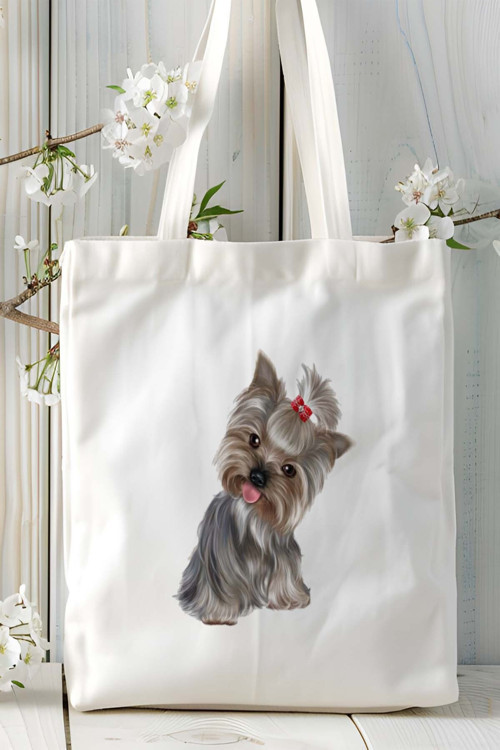 Art hedi̇ye yorkshire terrier Köpek Baskılı Omuz Çanta Kişiye Özel model 7