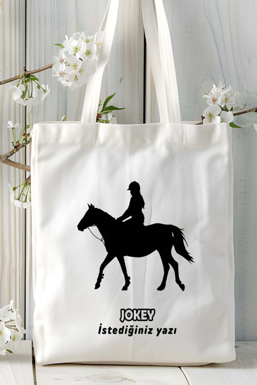 Art hedi̇ye jokey Baskılı bez omuz çantası kişiye özel model 9
