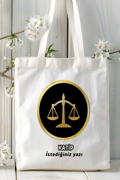 Art hedi̇ye katip Baskılı bez omuz çantası kişiye özel model 6