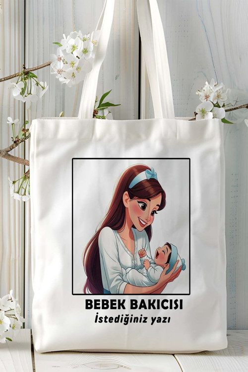 Art hedi̇ye bebek bakıcısı Baskılı bez omuz çantası kişiye özel model 13