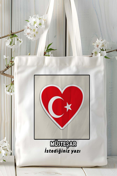 Art hedi̇ye müsteşar Baskılı bez omuz çantası kişiye özel model 4