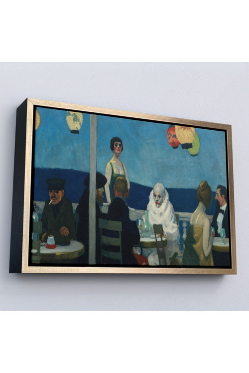 Çerçeveli Edward Hopper - Mavi Gece Tablo-7131