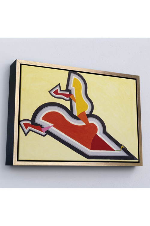Çerçeveli Joseph Schillinger - Ritim Çalışması Tablo - Study İn Rhythm: Red And Gold-7136