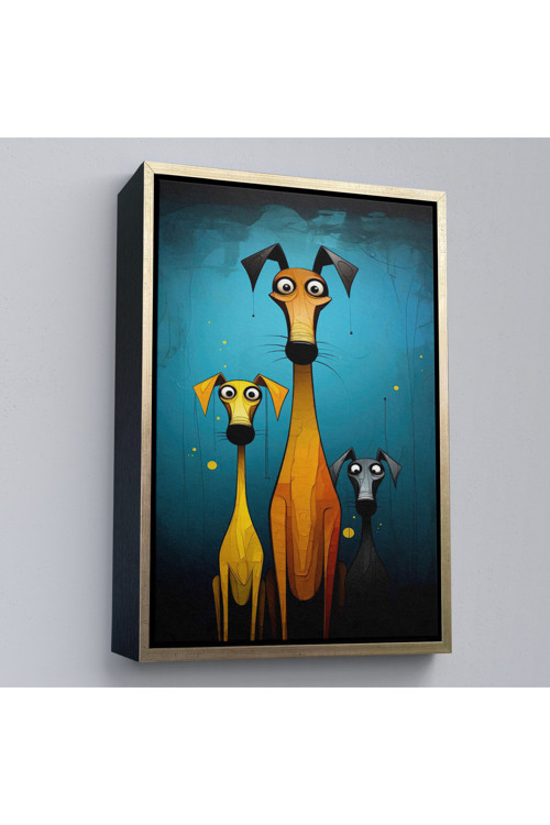 Çerçeveli Çılğın Köpek Ailesi Tablo-7687