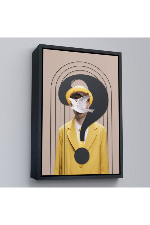 Çerçeveli Yüzünde Kuş Olan Adam Pop Art Tablo-7848