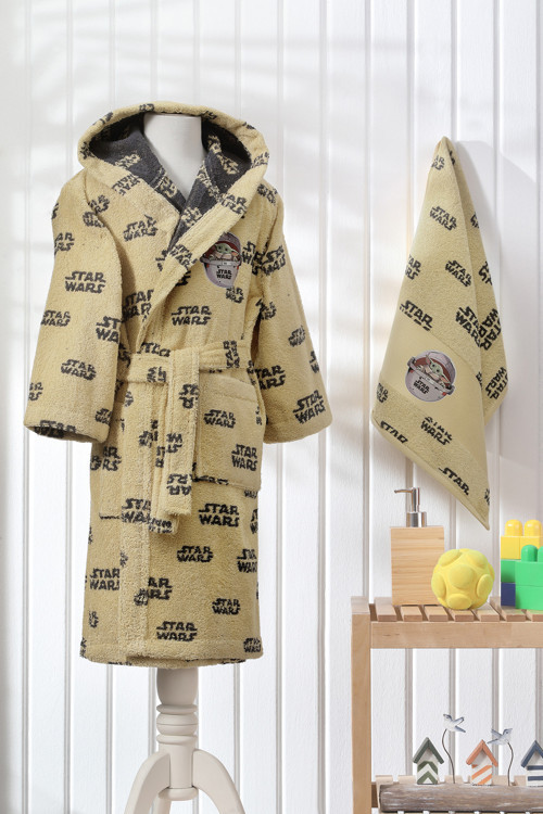 Starwars Mandalorian Disney Lisanslı Çocuk Bornoz Seti 5/6 Yaş