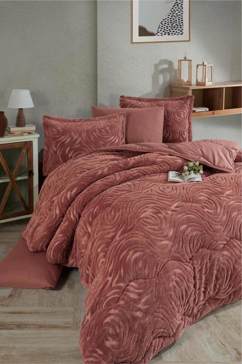 Wellsoft Jakarlı Çift Kişilik Uyku Seti Reste Kiremit