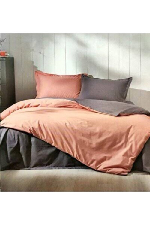 Öz Nevresim Takımı Terra Antrasit Colormix Düz