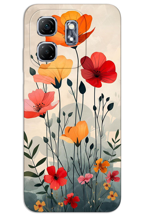 İnfinix Smart 9 Kılıf HD Desen Baskılı Arka Kapak - Lale