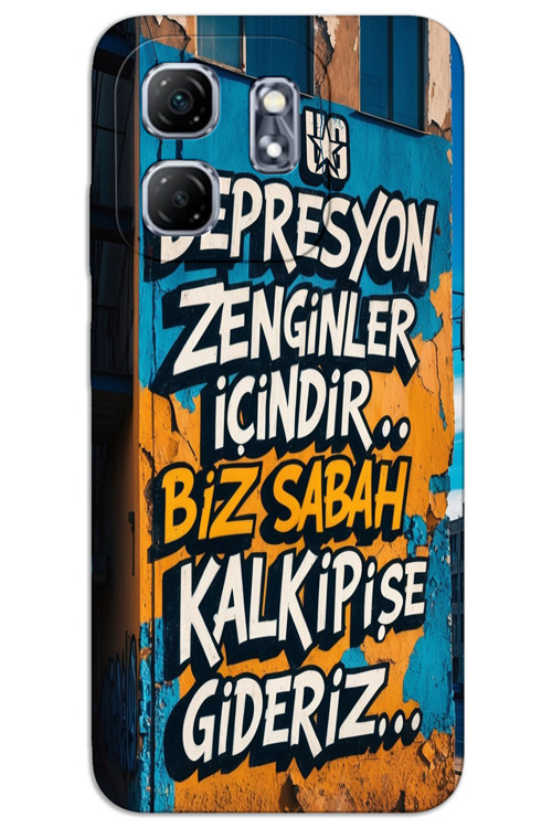 İnfinix Smart 9 Kılıf HD Desen Baskılı Arka Kapak - Depresyon