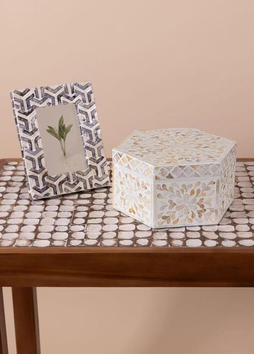 Sedef Altıgen Kutu 24x21x12 cm TLC0076