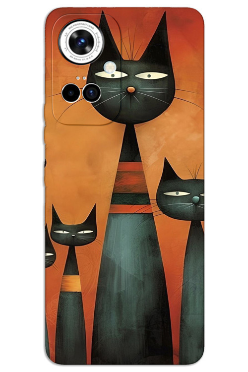 Tecno Camon 19 Pro Kılıf HD Desen Baskılı Arka Kapak - Sanat Kedi