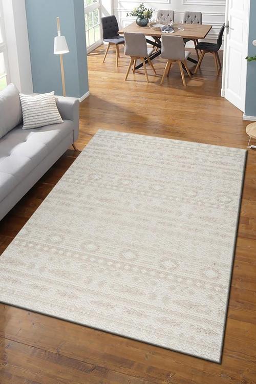 Modern Tasarımlı Jüt Dokuma Loop Sisal Bej Renk Halı