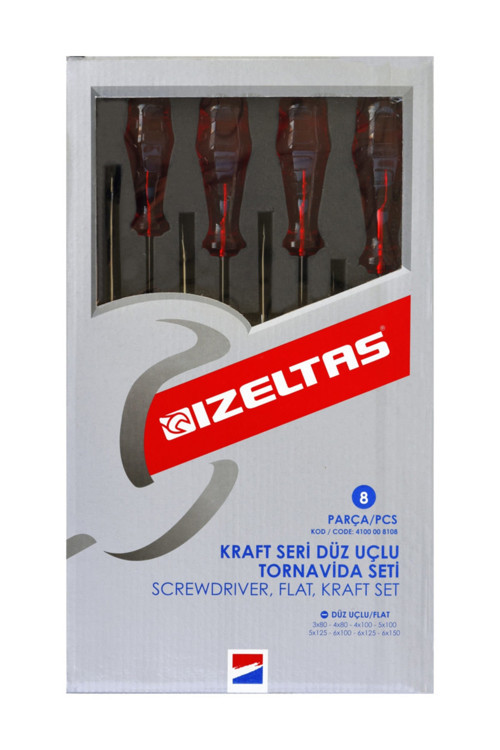 8 Li Kraft Düz Tornavida Serisi