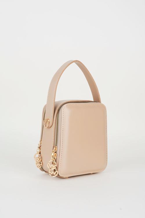 Kadın Hazer Vizon 3 Bölmeli Astarlı Suni Deri Ayarlanabilir Askılı Fermuar Kapama El Ve Omuz Çantası