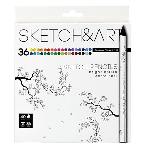 Sketch&Art Profesyonel Kuru Boya Kalemi Kalın Gövde 4mm 36 Renk No:30-0116
